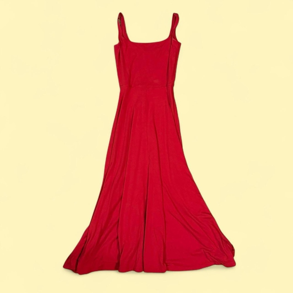 reformation red a-line midi dress